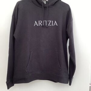 Aritzia Black Hoodie with Front Logo - XS / S